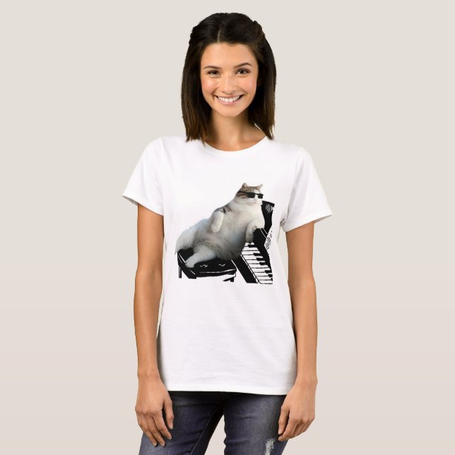 Camiseta Pianista de gatos ciegos (Anverso completo)