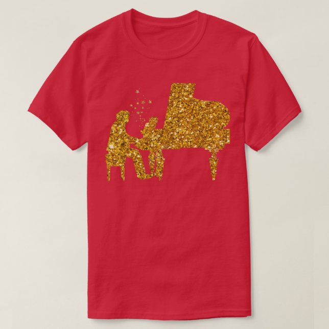 Camiseta Pianista de Gold Purpurina Stars (Diseño del anverso)