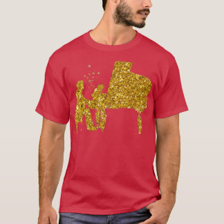 Camiseta Pianista de Gold Purpurina Stars