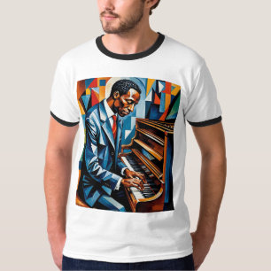 Camiseta Pianista de Jazz Resumen tributo artístico a camis