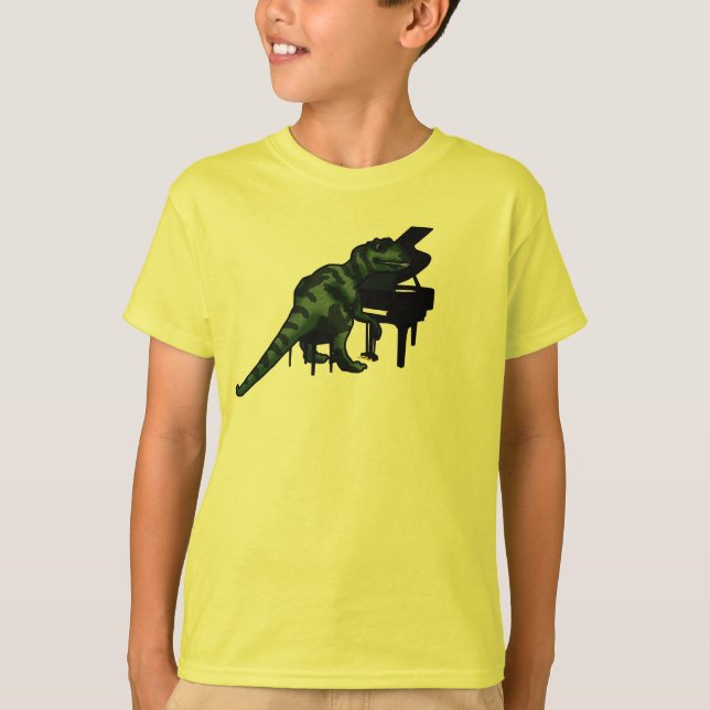 Camiseta Pianista del dinosaurio (Anverso)