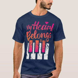 Camiseta Pianista músico ama el piano Yo y YouTShirt