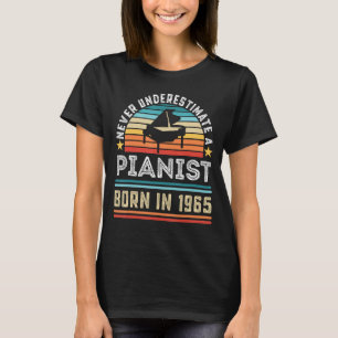 Camiseta Pianista nacido en 1965 Piano de cumpleaños número