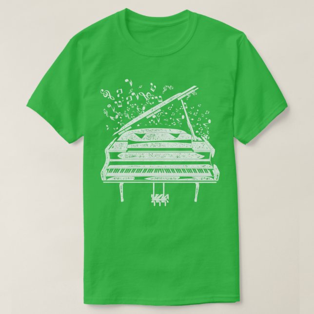 Camiseta Pianista retro musical (Diseño del anverso)