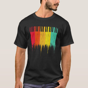 Camiseta Pianista retro músico de claves de piano jugador d