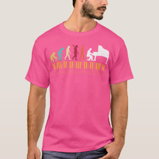 Camiseta Pianista Retro Vintage Evolución Del Hombre Piano