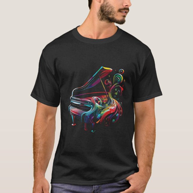 Camiseta Pianistas Hermoso Piano Colorido (Anverso)