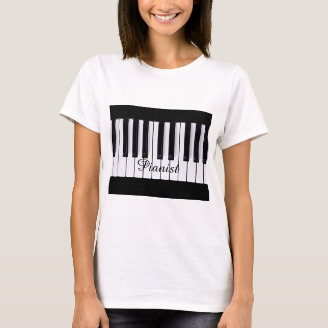 Camiseta Piano blanco y negro de las llaves (Anverso)