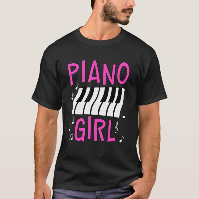 Camiseta Piano Chica Músico pianista tecnólogo (Anverso)