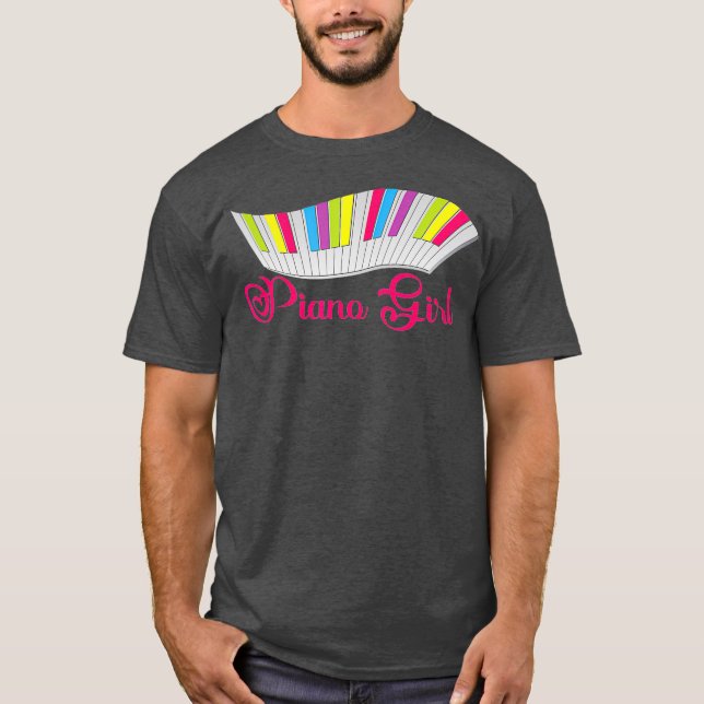 Camiseta Piano Chica Piano Jugador Teclado musical pianista (Anverso)