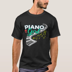 Camiseta Piano Chica Regalo Teclado Jugador Mujer Música En