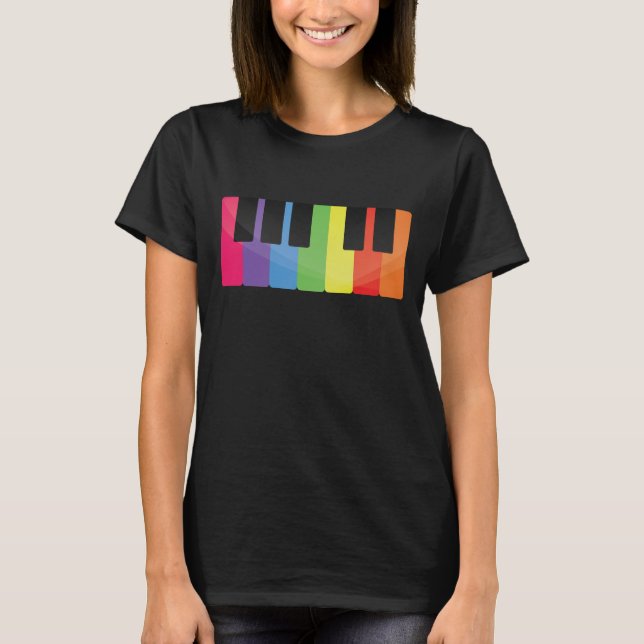 Camiseta Piano colorido (Anverso)
