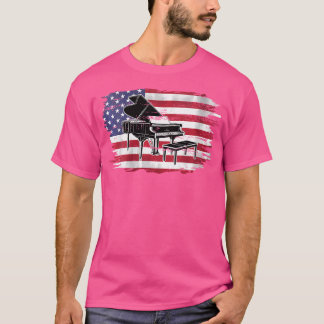 Camiseta Piano Con Bandera Americana Para Orquesta
