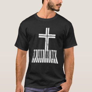 Camiseta Piano cristiano cruza el teclado pianista 1