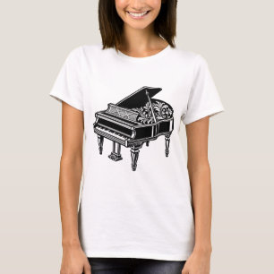 Camiseta piano de cola, instrumentos musicales