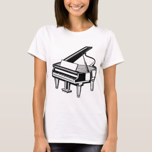Camiseta piano de cola, instrumentos musicales