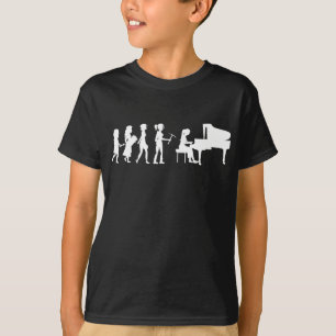 Camiseta Piano de la orquesta musical de la evolución pian