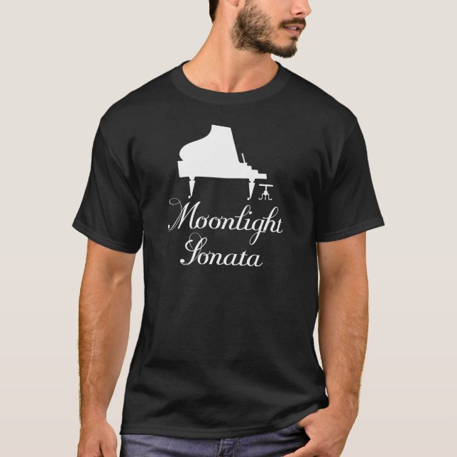 Camiseta Piano de la sonata del claro de luna (Anverso)