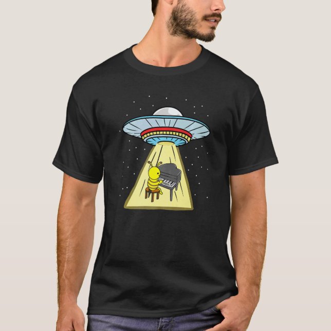 Camiseta Piano De Músico De Abejas De Secuestro De Ufo (Anverso)