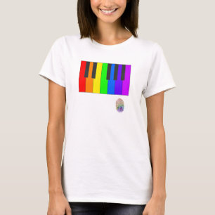 Camiseta Piano del arco iris