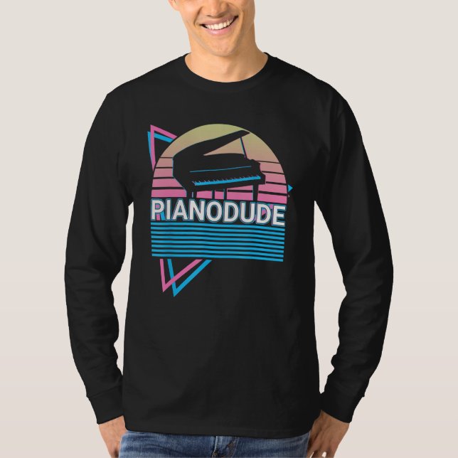 Camiseta Piano Dude Keyboard Piano Retro (Anverso)