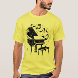 Camiseta Piano en black