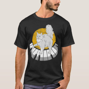 Camiseta Piano Gato Jugador Pianista Teclado Cute Animal Pi