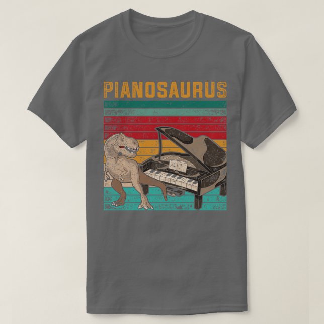 Camiseta Piano Gracioso Pianosaurus Pianist (Diseño del anverso)