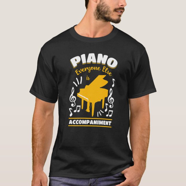 Camiseta Piano Gran Instrumento Orquesta musical Pianista C (Anverso)