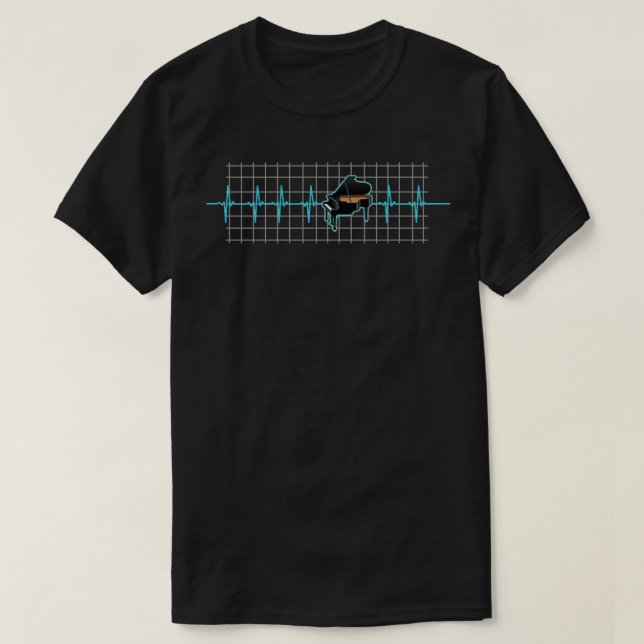 Camiseta Piano Heartbeat Mejor Regalo De Piano Para Los Ama (Diseño del anverso)