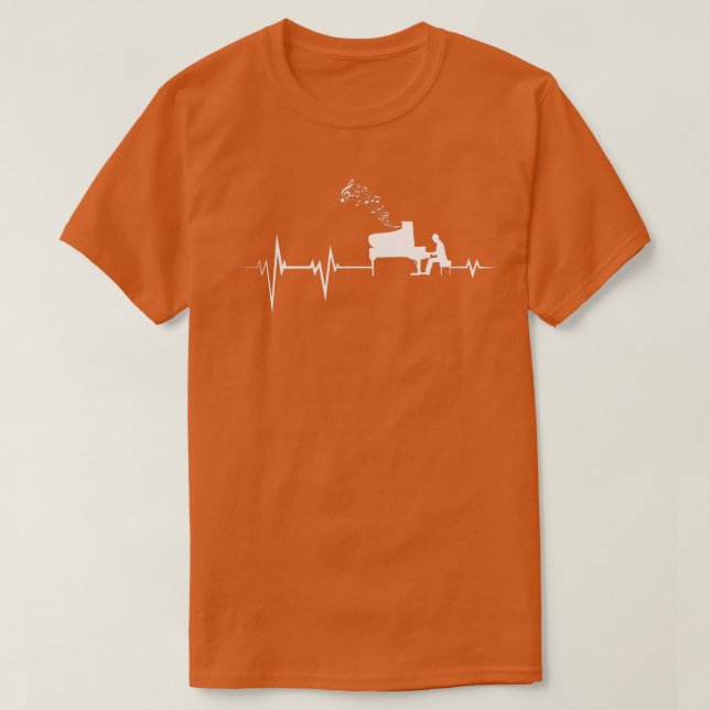 Camiseta Piano Heartbeat Pianista Música Clásica Jazz Comp (Diseño del anverso)