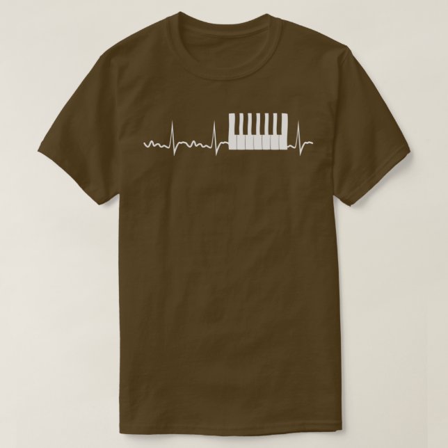 Camiseta Piano Heartbeat Piano Gift Músico Pianista (Diseño del anverso)