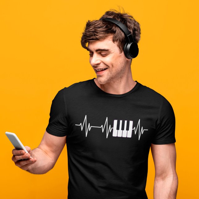 Camiseta Piano Heartbeat Teclado Vintage Pianista Músico (Subido por el creador)