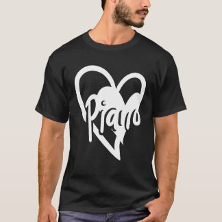 Camiseta Piano Jugador Corazón Amor Pianista Cute