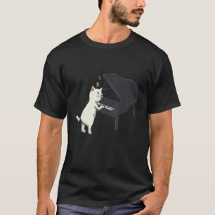 Camiseta Piano Jugador Músico Compositor Treble Cat Whisper