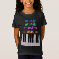 Piano Keyboard Music Text en varios idiomas