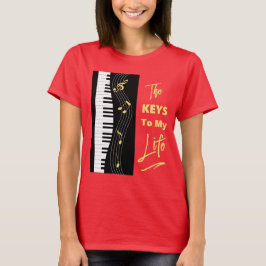 Camiseta Piano Keyboard Players Fun Music Notes Graphic