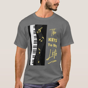 Camiseta Piano Keyboard Players Fun Music Notes Graphic