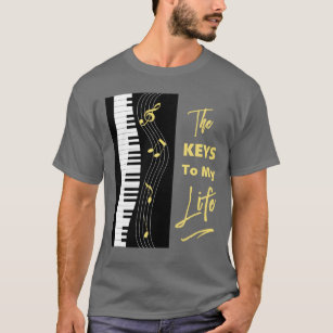 Camiseta Piano Keyboard Players Fun Music Notes Graphic
