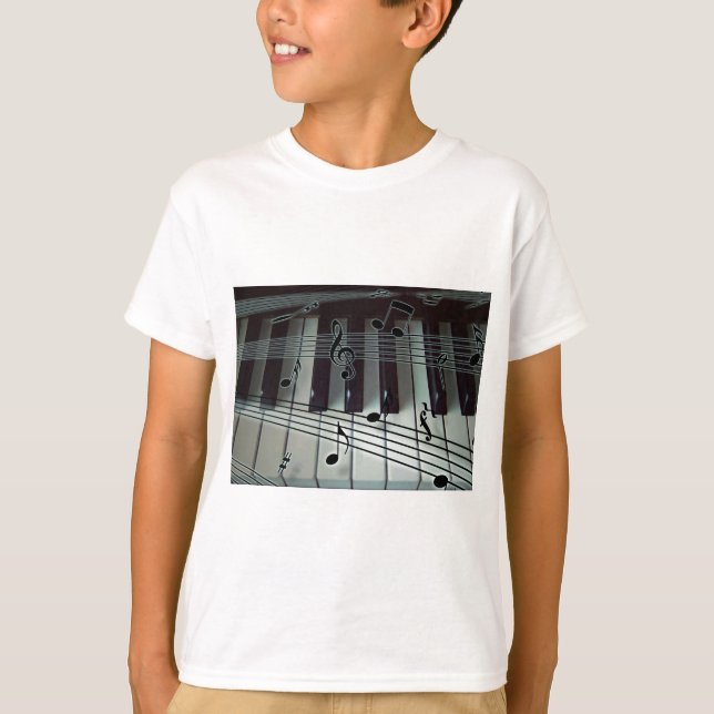 Camiseta Piano Keys and Music Notes (Anverso)