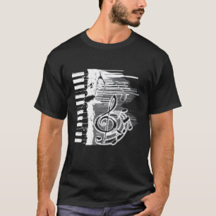 Camiseta Piano Keys Shirt Pianista Jugadores Regalos De Mae