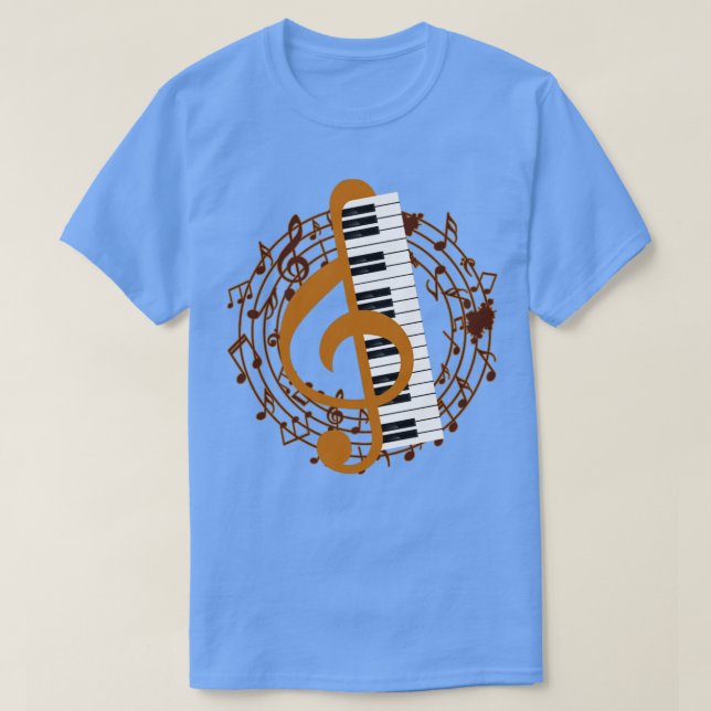 Camiseta Piano Keys Treble Clef Piano (Diseño del anverso)