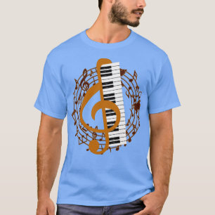Camiseta Piano Keys Treble Clef Piano