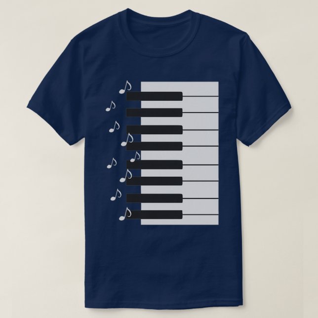 Camiseta Piano keys with music notes piano player musician  (Diseño del anverso)