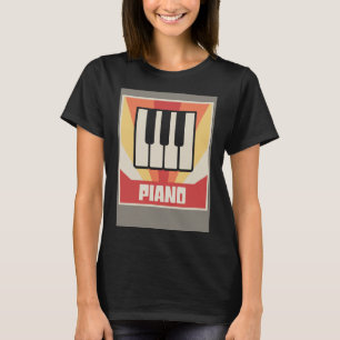 Camiseta Piano Lecciones Piano Jugador y Maestro Retro Pian