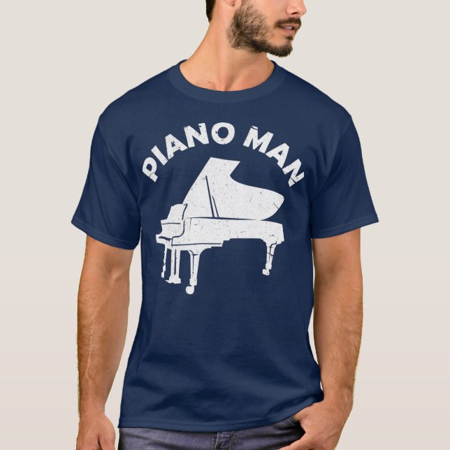 Camiseta Piano Man Funny Teclado Pianista Músico Piano (Anverso)