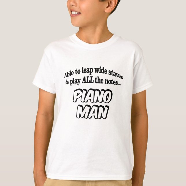 Camiseta Piano Man - Superhéroe musical (Anverso)