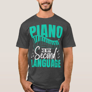 Camiseta Piano mi segundo idioma divertido reproductor musi