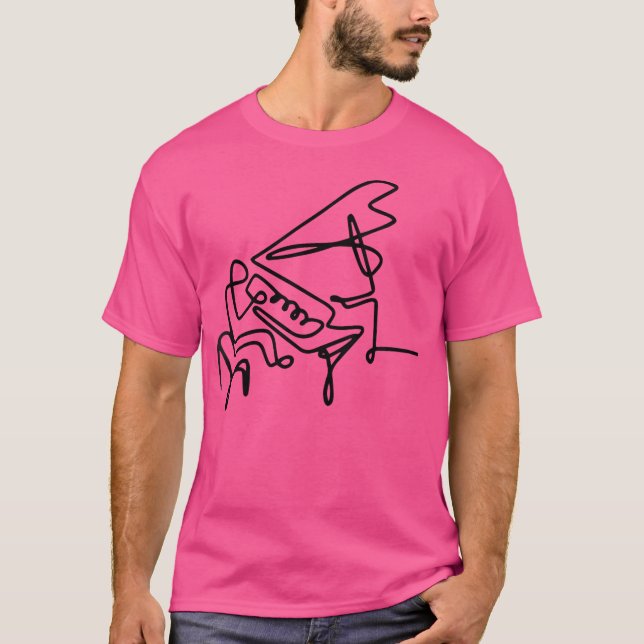 Camiseta Piano minimalista para mujeres (Anverso)