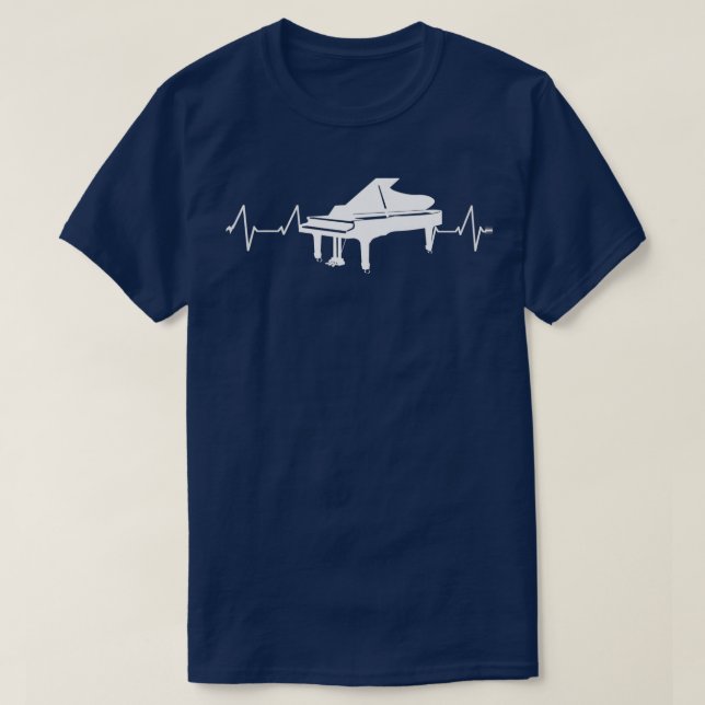Camiseta Piano Music Keyboard Heartbeat T Shirt Piano Music (Diseño del anverso)